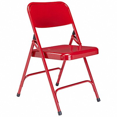 NATIONAL PUBLIC SEATING 240 Folding Chair Red Steel Unpadded PK4
