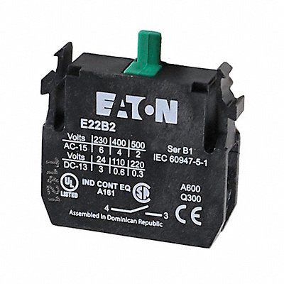 EATON CUTLER HAMMER E22B2 Contact Block Black 1NO 22 mm E22