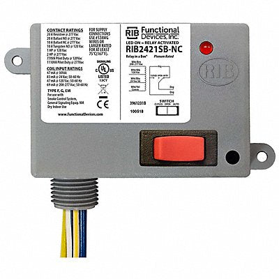 RIB RIB2421SBNC Enclosed Relay 20A SPDT-N/C Override