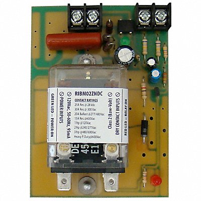 FUNCTIONAL DEVICES INC / RIB RIBM02ZNDC Track Mount Relay 30A DPDT 120VAC