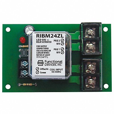FUNCTIONAL DEVICES INC / RIB RIBM24ZL Track Mount Relay 30A DPST-N/O