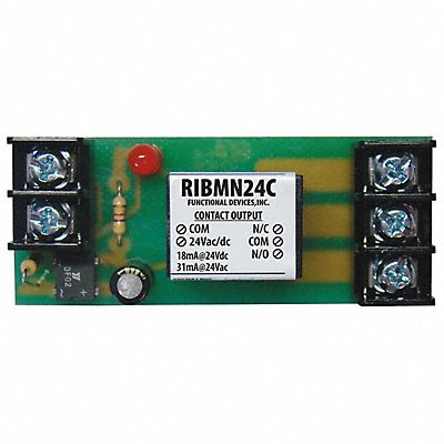 FUNCTIONAL DEVICES INC / RIB RIBMN24C Track Mount Relay 15A SPDT 24VAC/DC