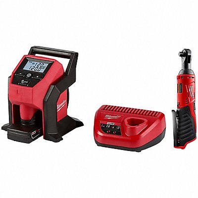 MILWAUKEE 247521XC245720 M12 Inflator Kit + M12 3/8 Ratchet