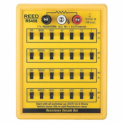 REED INSTRUMENTS R5408 Resistance Decade Box 3 Binding Posts