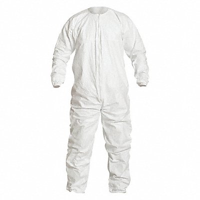 DUPONT IC253BWHMD0025CS Coveralls M White Spunbonded PE PK25