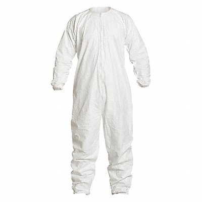 DUPONT IC254BWH4X0025CS Collared Coverall Elastic White 4XL PK25