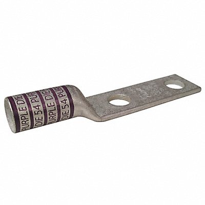 GRAINGER 24C384 Two Hole Lug Compression Connector Long Purple 54