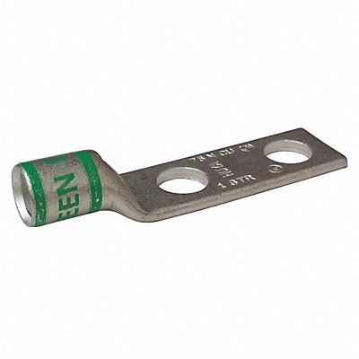 GRAINGER 24C422 Two Hole Lug Compression Connector Short Green 37