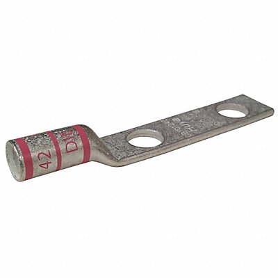 GRAINGER 24D025 Two Hole Lug Compression Connector Long Pink 42