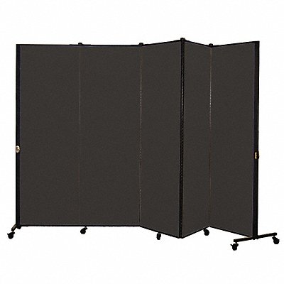 SCREENFLEX HKDL605DX Portable Room Divider 9Ft 5In W Black