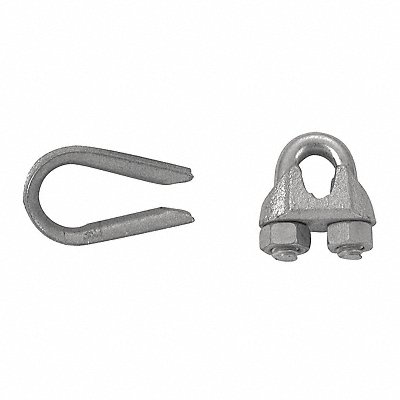 CAMPBELL T7670449 5/16In Wire Rope Clip Malleable Galv