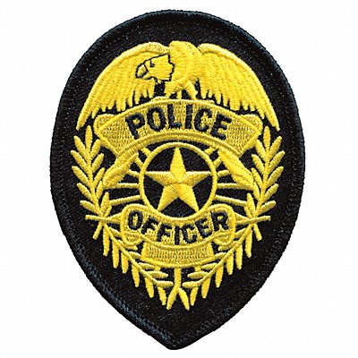 HEROS PRIDE 5122 Embroidered Patch Police Officer Gold/Blck