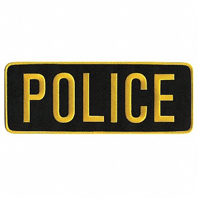 HEROS PRIDE 5253 Embroidered Patch Police Medium Gold on Blck