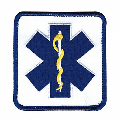 HEROS PRIDE 5295 Embroidered Patch Star of Life Wht Twill