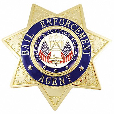 HEROS PRIDE 4132G Metal Badge Bail Enf Agent - Star Gold