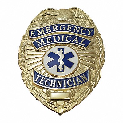 HEROS PRIDE 4182G Metal Badge Emergency Medical Tech Gold