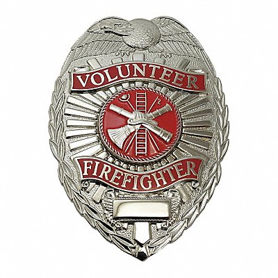 HEROS PRIDE 4185N Metal Badge Volunteer Firefighter - Oval