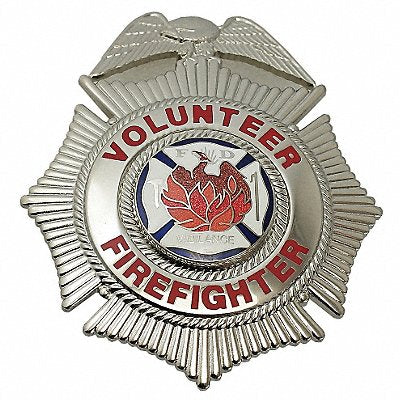 HEROS PRIDE 4187N Metal Badge Volunteer Firefighter Cross