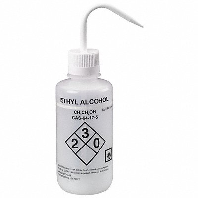 LAB SAFETY SUPPLY 24J883 Wash Bottle 500 mL 75 mm Dia PK6
