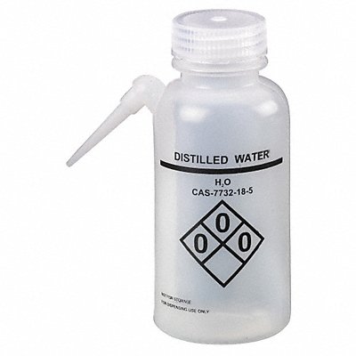 LAB SAFETY SUPPLY 24J892 Wash Bottle 250 mL 61.2 mm Dia PK4