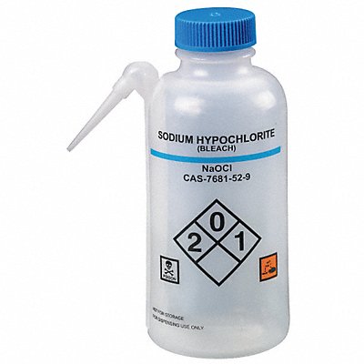 LAB SAFETY SUPPLY 24J895 Wash Bottle 500 mL 76 mm Dia PK4