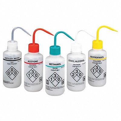 LAB SAFETY SUPPLY 24J898 Wash Bottle 500 mL 75 mm Dia PK5