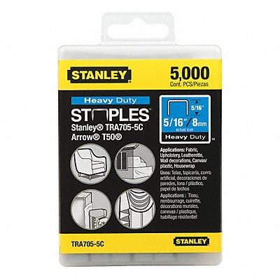 STANLEY TRA7055C Narrow Staple 27/64 5/16 In Leg PK5000