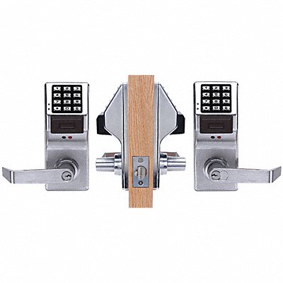 LOCDOWN DL6100US26D Electronic Lock Brushed Chrome 12 Button