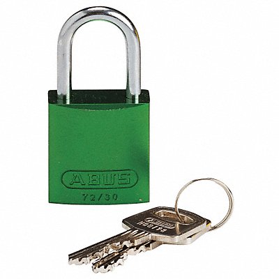 BRADY 133263 K7941 Lockout Padlock KD Green 1-7/16 H PK6