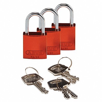 BRADY 133292 K7468 Lockout Padlock KA Orange 1-7/16 H PK6