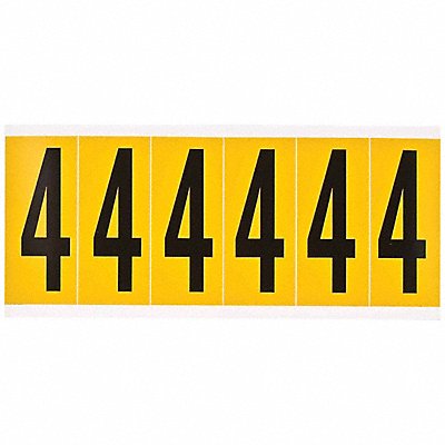 BRADY 15504 Number Label 4 1-1/2 in W x 3-1/2 in H