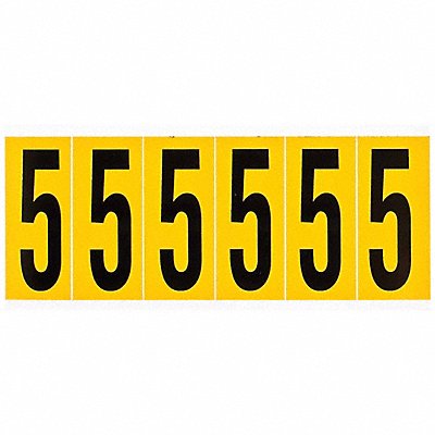 BRADY 15506 Number Label 6 1-1/2 in W x 3-1/2 in H