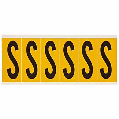 BRADY 1550S Letter Label S 1-1/2 in W x 3-1/2 in H