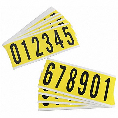 BRADY 34508 Number Label 8 1-1/2 in W x 3-1/2 in H