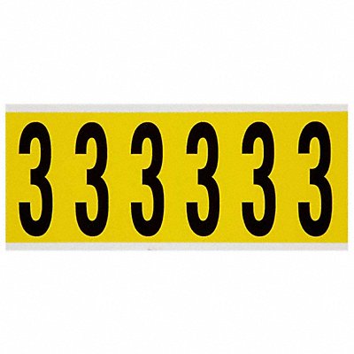 BRADY 34504 Number Label 4 1-1/2 in W x 3-1/2 in H