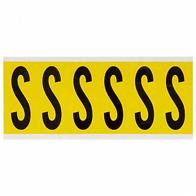 BRADY 3450S Letter Label S 1-1/2 in W x 3-1/2 in H