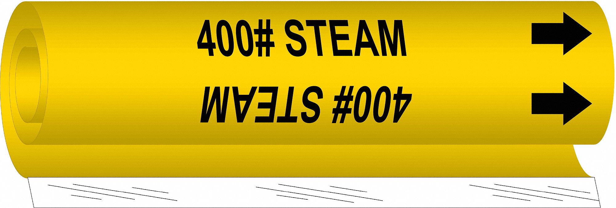 BRADY 5619I Pipe Marker 400# Steam 8 in H 8 in W