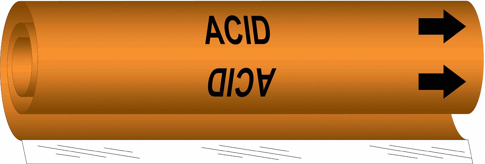 BRADY 5796I Pipe Marker Acid 9 in H 8 in W