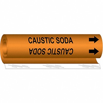 BRADY 5807O Pipe Marker Caustic Soda 5 in H 8 in W