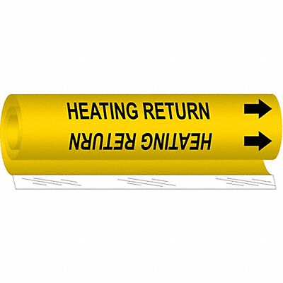 BRADY 5826I Pipe Marker Heating Watr Spply 9in H 8in W
