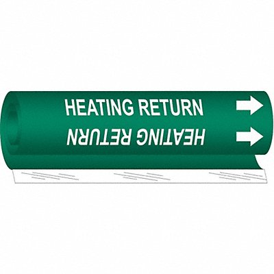 BRADY 5824O Pipe Marker Heating Supply 5 in H 8 in W
