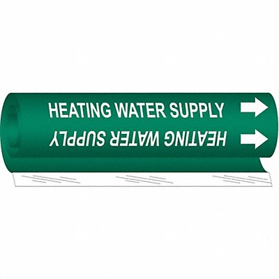 BRADY 5830O Pipe Marker Hot Water 5 in H 8 in W