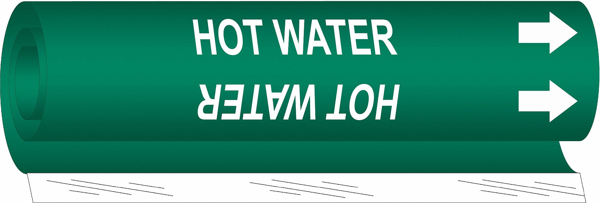 BRADY 5830I Pipe Marker Hot Water 9 in H 8 in W