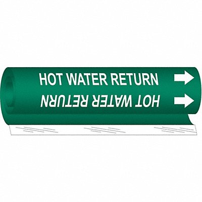 BRADY 5832O Pipe Marker Hot Water Supply 5in H 8in W