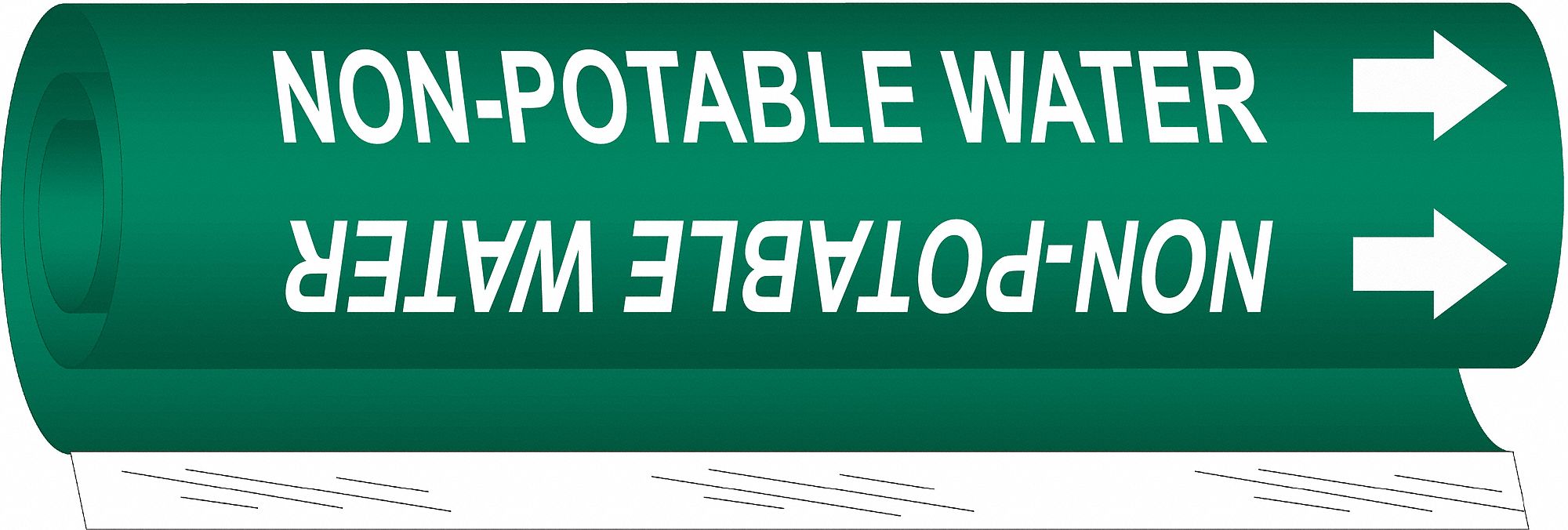 BRADY 5843II Pipe Marker Non-Potable Watr 26in H 12in W