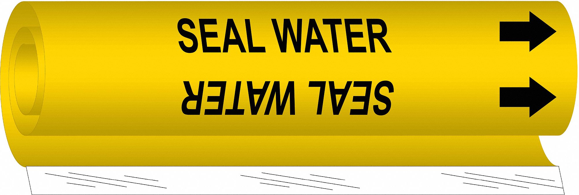 BRADY 5757I Pipe Marker Seal Water 9 in H 8 in W