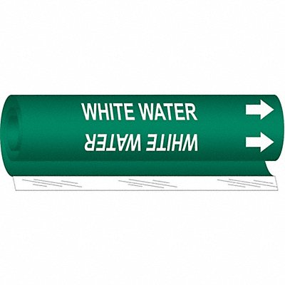 BRADY 5793O Pipe Marker White Water 5 in H 8 in W