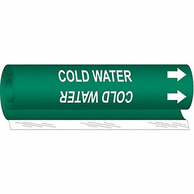 BRADY 5658I Pipe Marker Cold Water 9 in H 8 in W