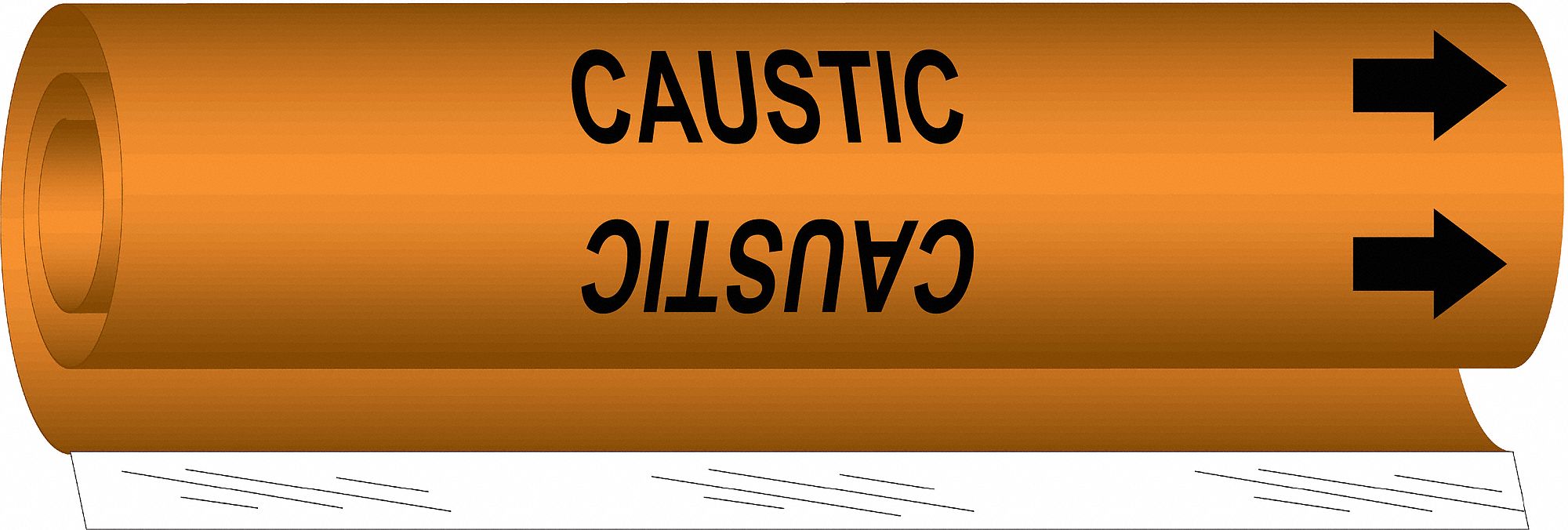 BRADY 5807I Pipe Marker Caustic Soda 9 in H 8 in W