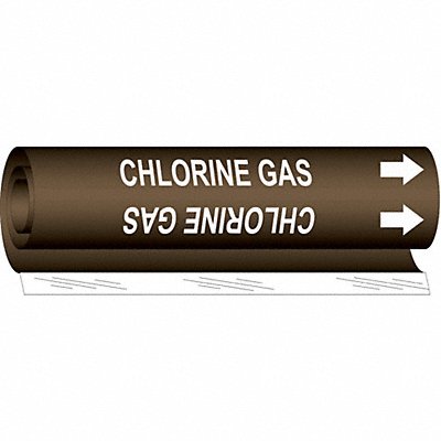 BRADY 5810O Pipe Marker Chlorine Gas 5 in H 8 in W